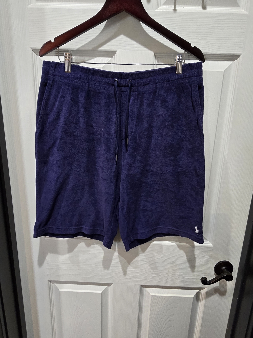 Polo by Ralph Lauren Navy Terry Shorts with Drawstring
